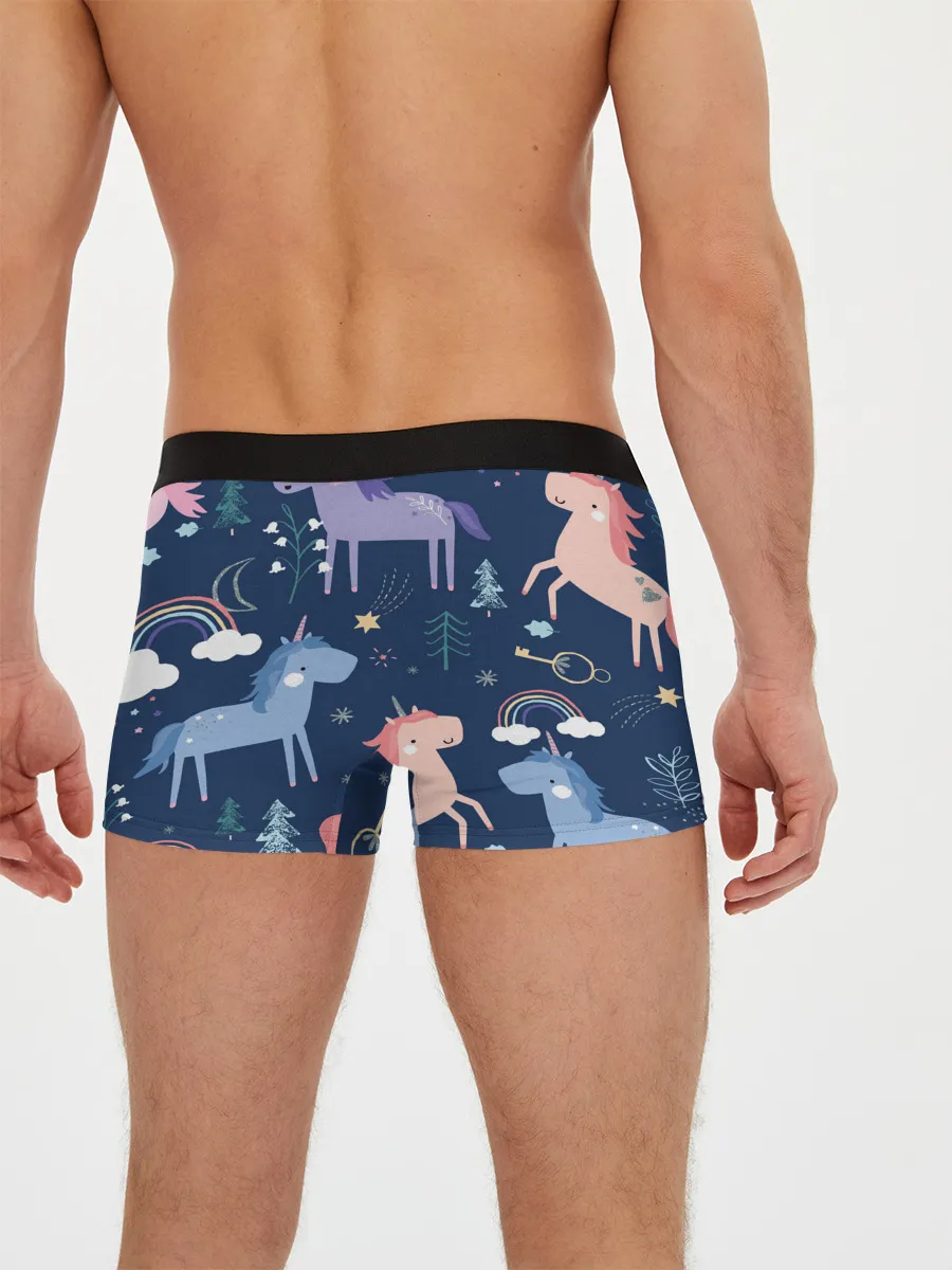 Мужские трусы боксеры / ЕДИНОРОЖКИ