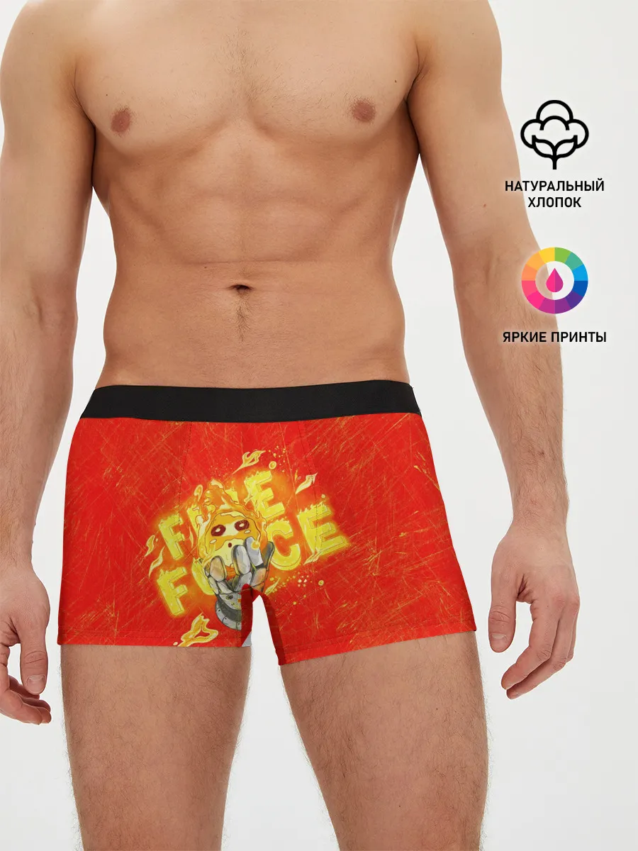 Мужские трусы боксеры / пламенная бригада пожарных красный фон