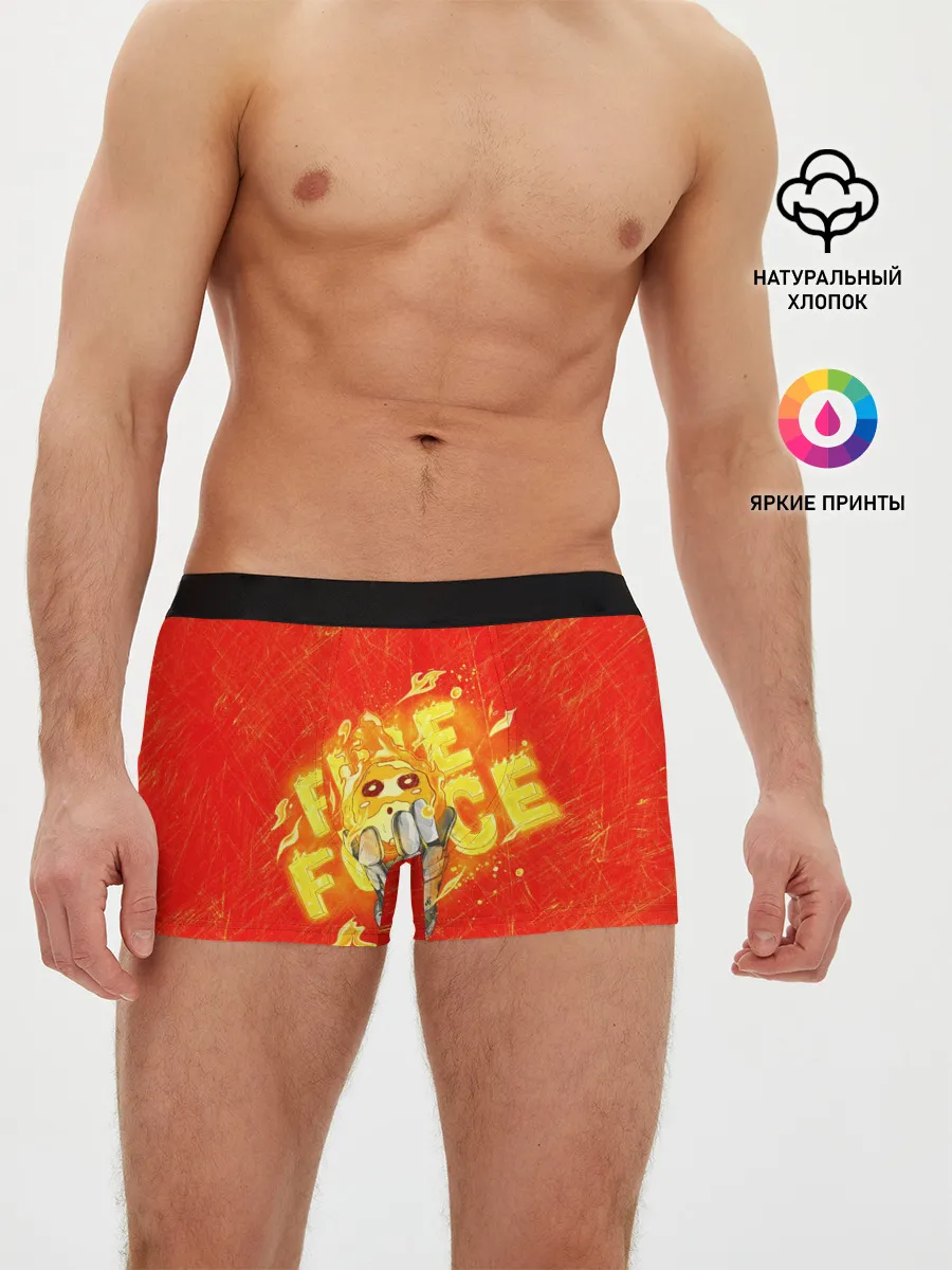 Мужские трусы боксеры / пламенная бригада пожарных красный фон