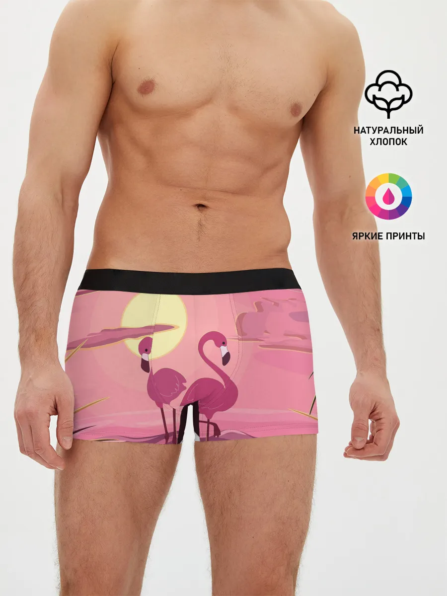 Мужские трусы боксеры / фламинго