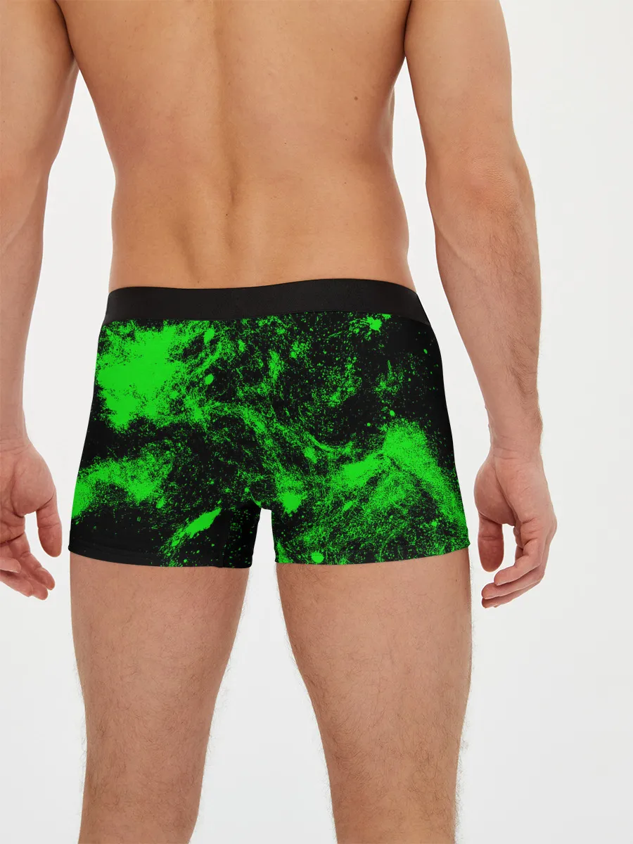 Мужские трусы боксеры / Зелёная краска