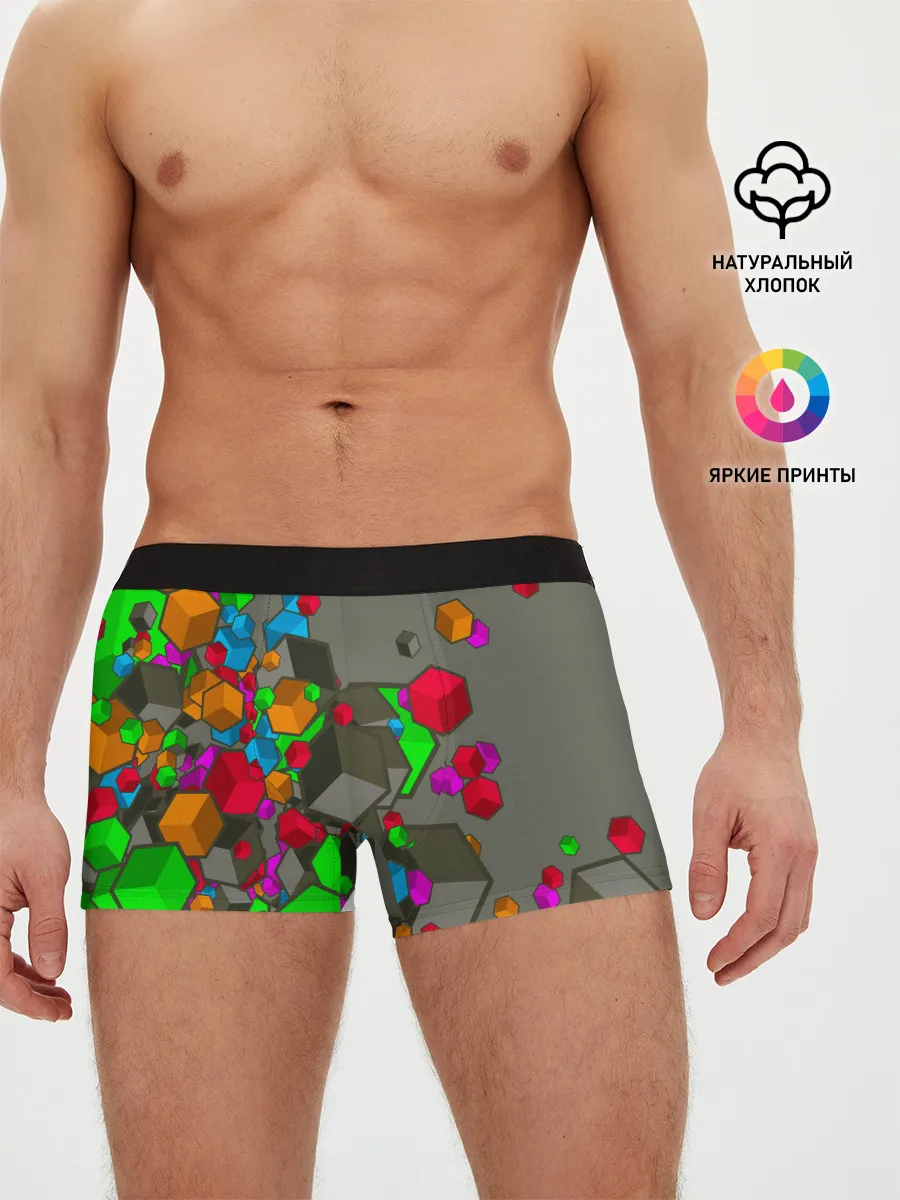 Мужские трусы боксеры / Кубики