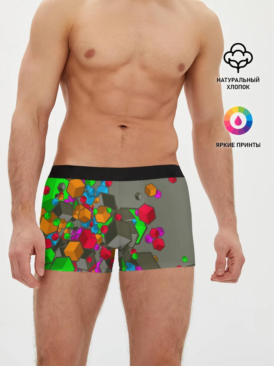 Мужские трусы боксеры / Кубики