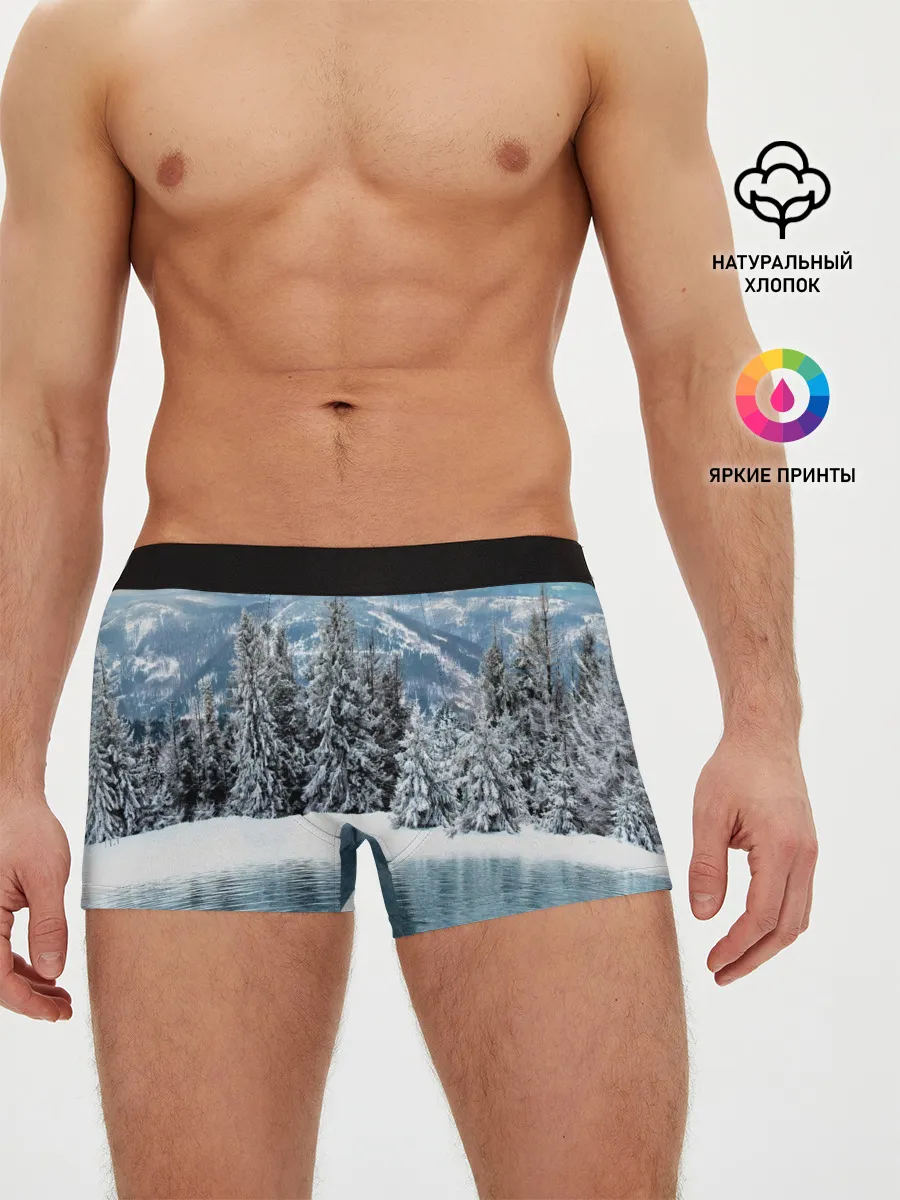 Мужские трусы боксеры / Зимний лес