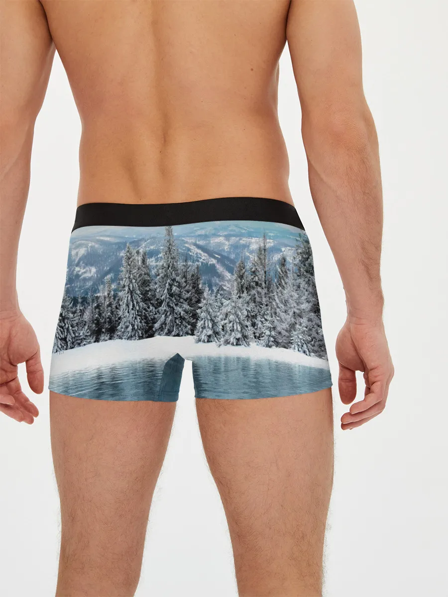 Мужские трусы боксеры / Зимний лес