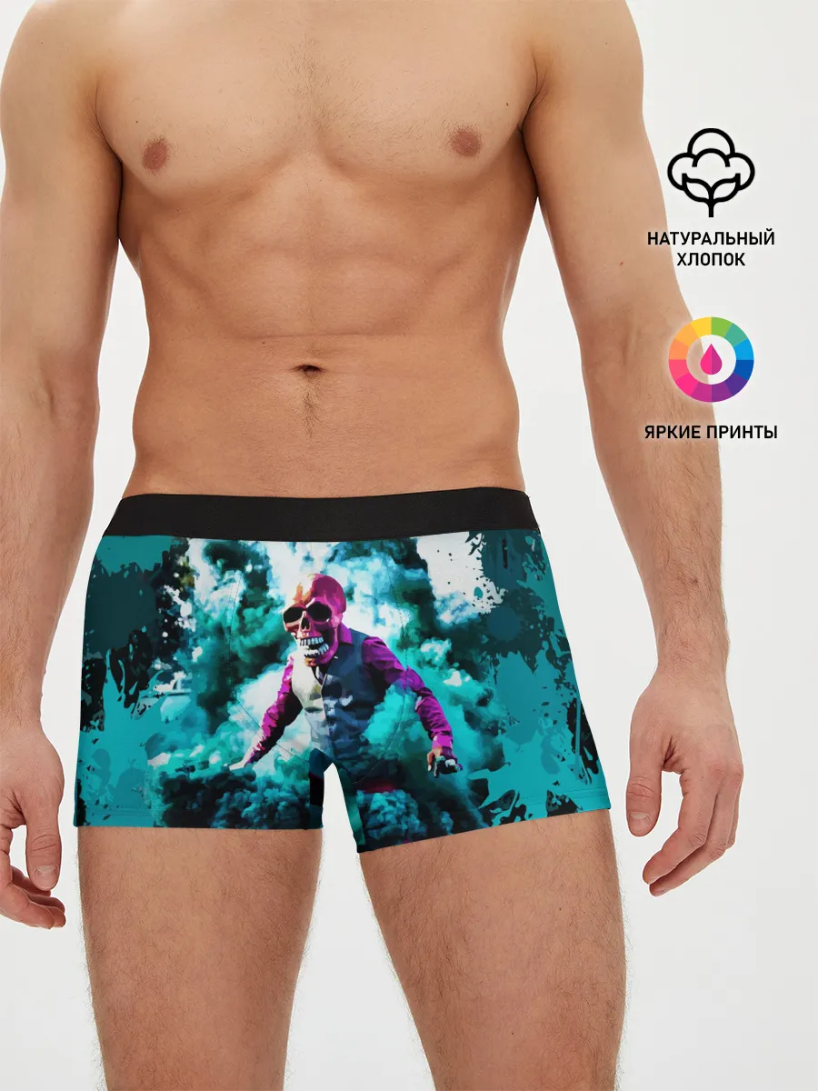 Мужские трусы боксеры / Череп в дыму