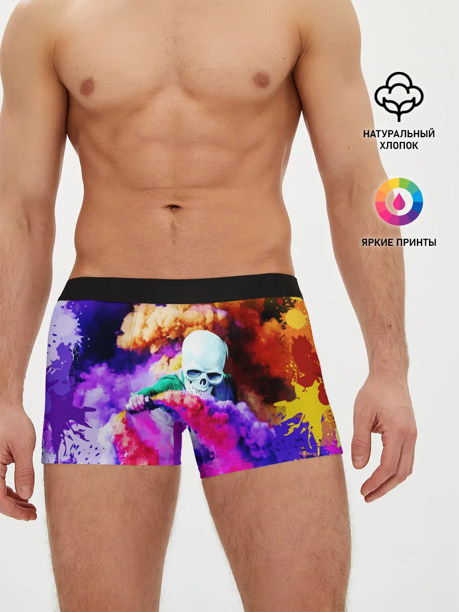 Мужские трусы боксеры / Череп в дыму