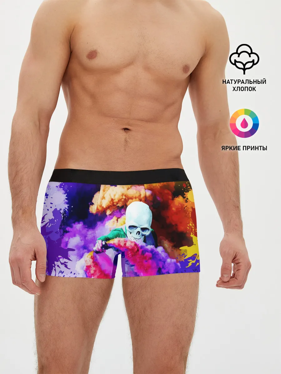 Мужские трусы боксеры / Череп в дыму