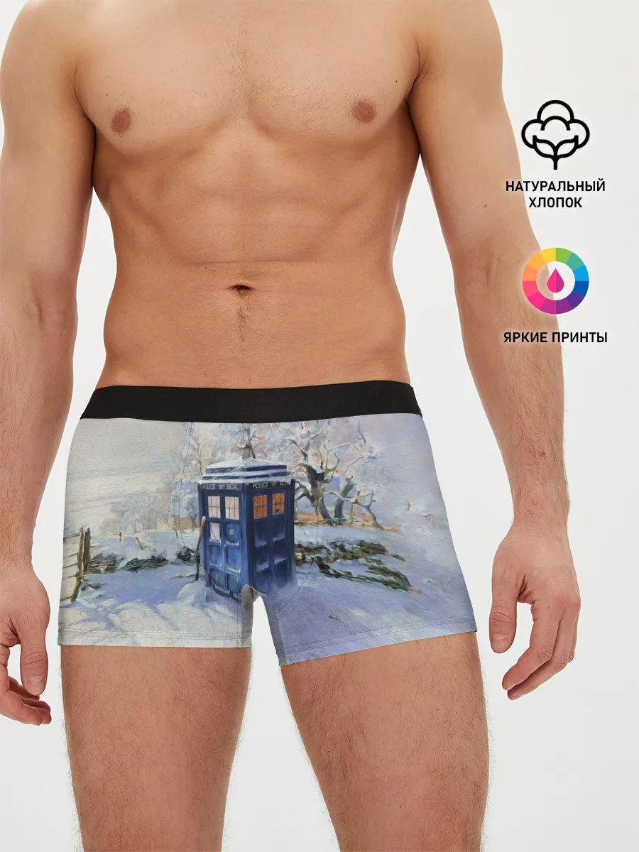 Мужские трусы боксеры / ТАРДИС В СНЕГУ