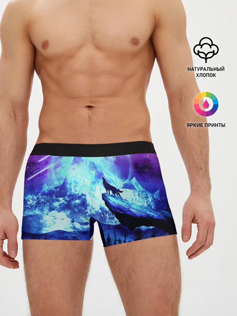 Мужские трусы боксеры / Ночь Волк Луна