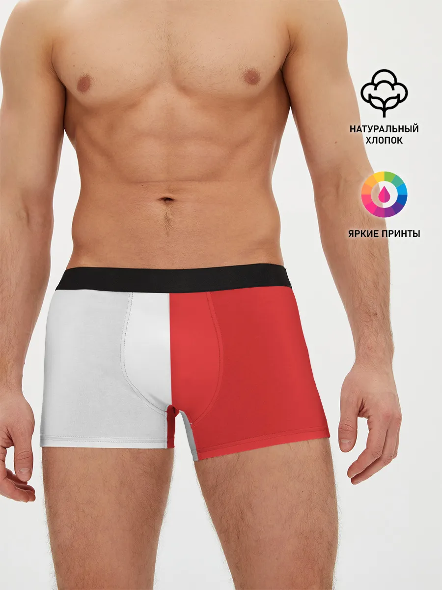 Мужские трусы боксеры / Красно-белая форма