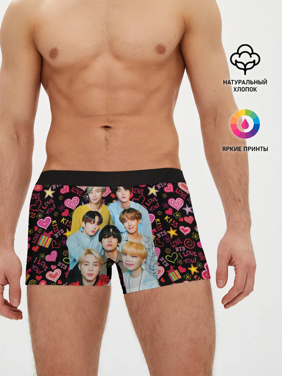 Мужские трусы боксеры / I Love BTS