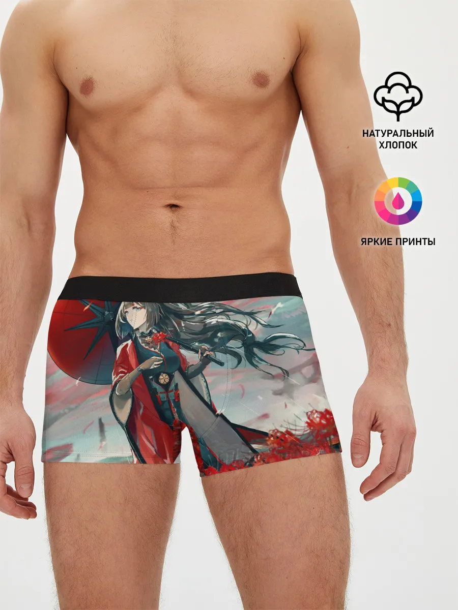 Мужские трусы боксеры / Azur Lane red flowers