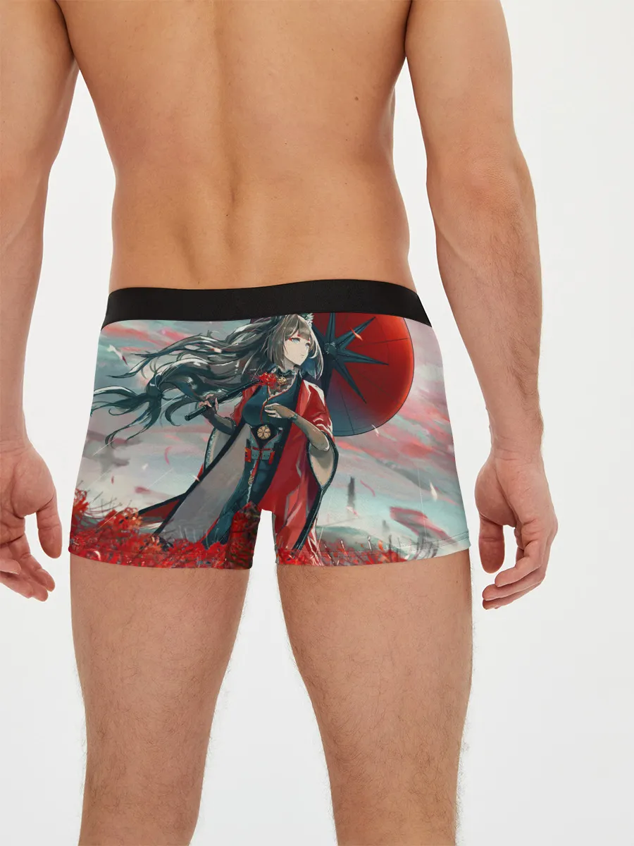 Мужские трусы боксеры / Azur Lane red flowers