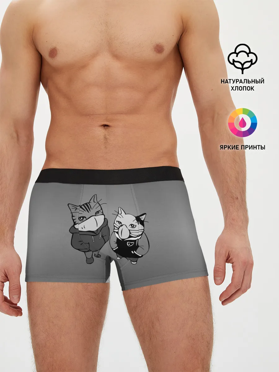Мужские трусы боксеры / Котики в масках