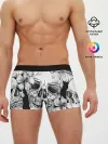 Мужские трусы боксеры / Цветочный череп