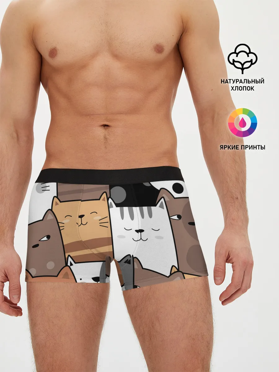 Мужские трусы боксеры / КОТЕЙКИ | ПАТТЕРН