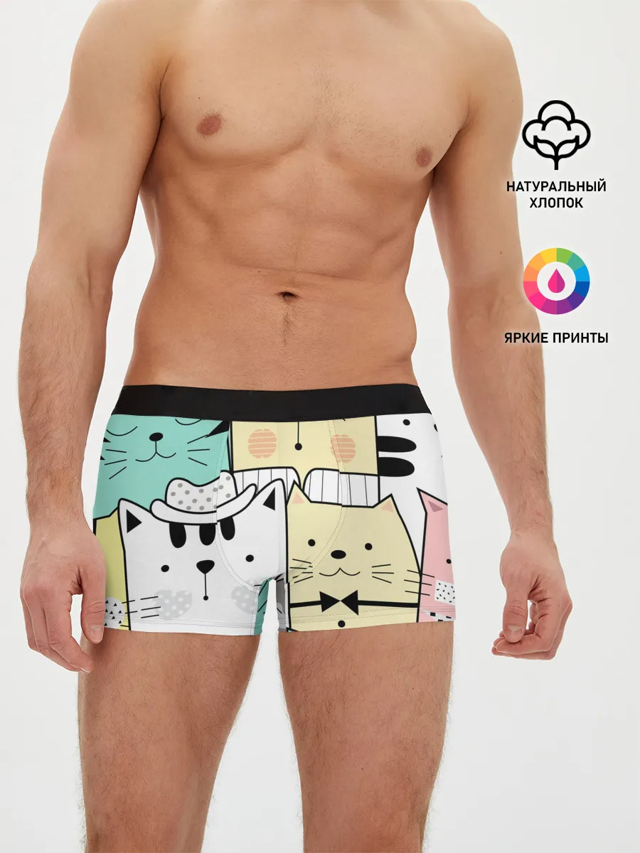 Мужские трусы боксеры / ДЕЛОВЫЕ КОТЕЙКИ | ЛЮБЛЮ КОТОВ