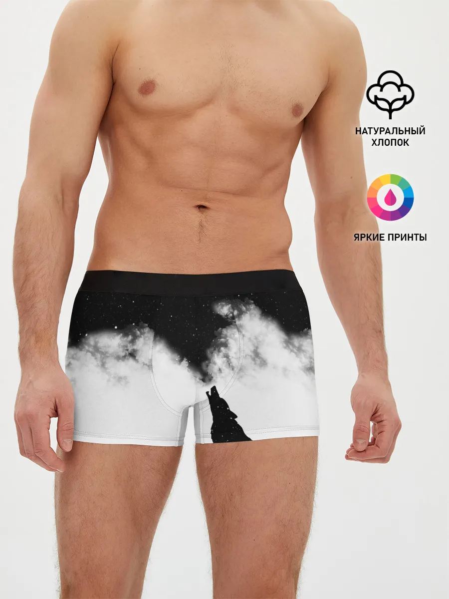 Мужские трусы боксеры / Galaxy wolf