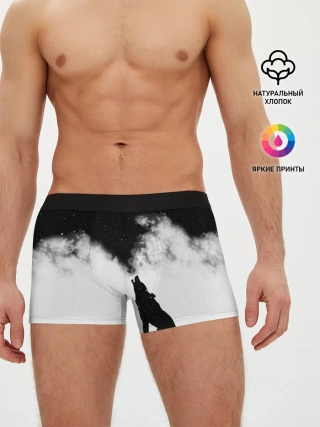 Мужские трусы боксеры / Galaxy wolf