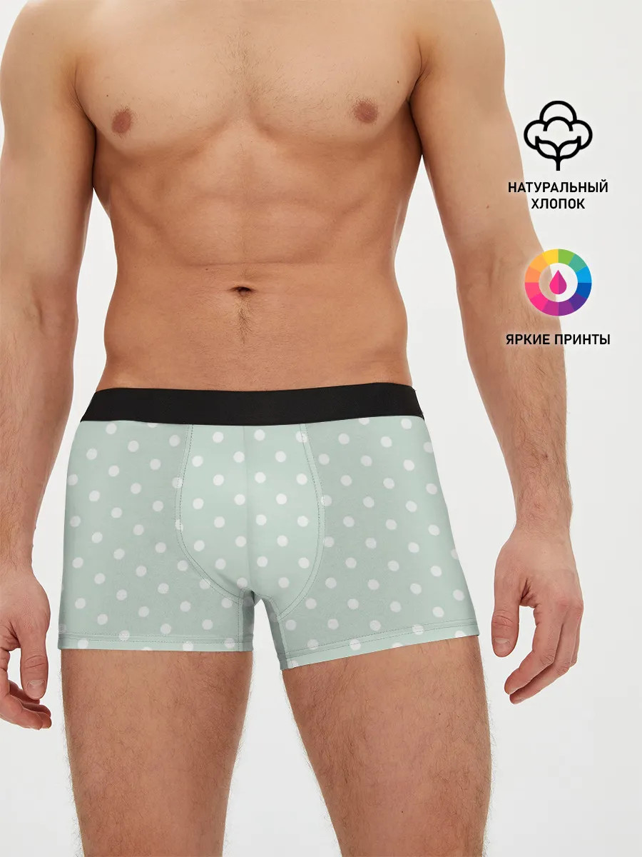 Мужские трусы боксеры / белый горох