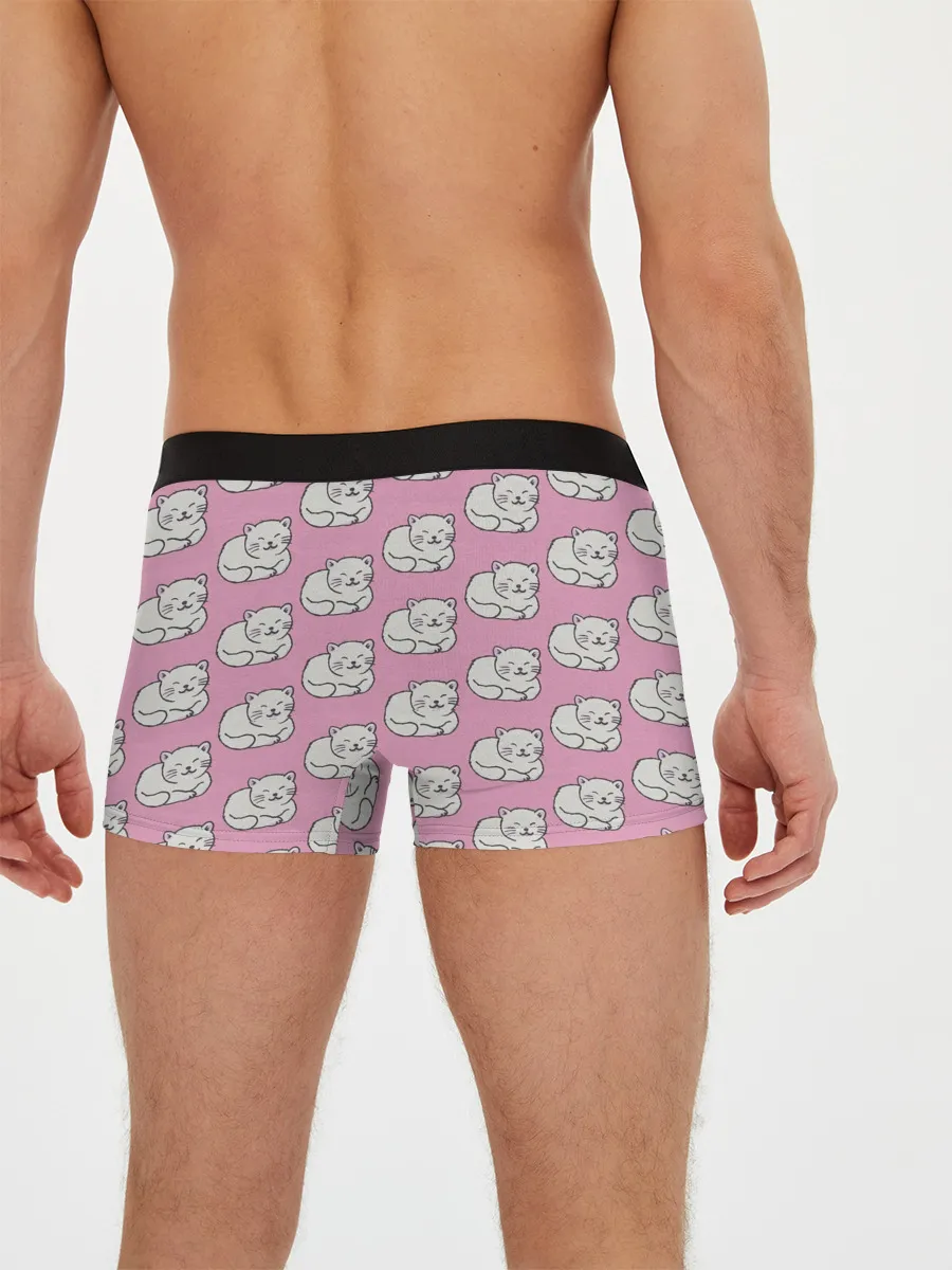 Мужские трусы боксеры / Белая кошка