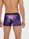 Мужские трусы боксеры / Бабочка кот силуэт фиолетовый