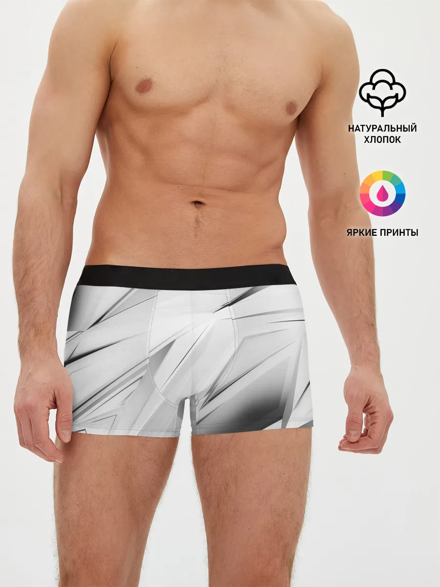 Мужские трусы боксеры / GEOMETRY STRIPES WHITE