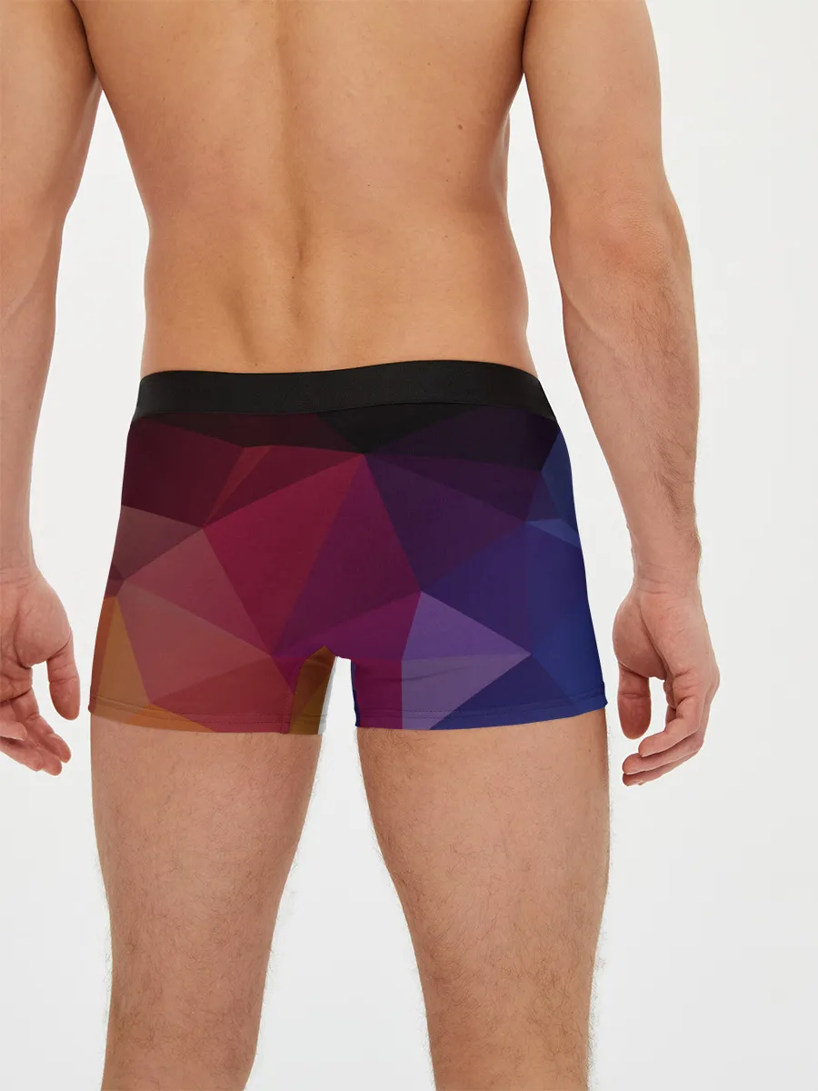 Мужские трусы боксеры / Полигональный фон