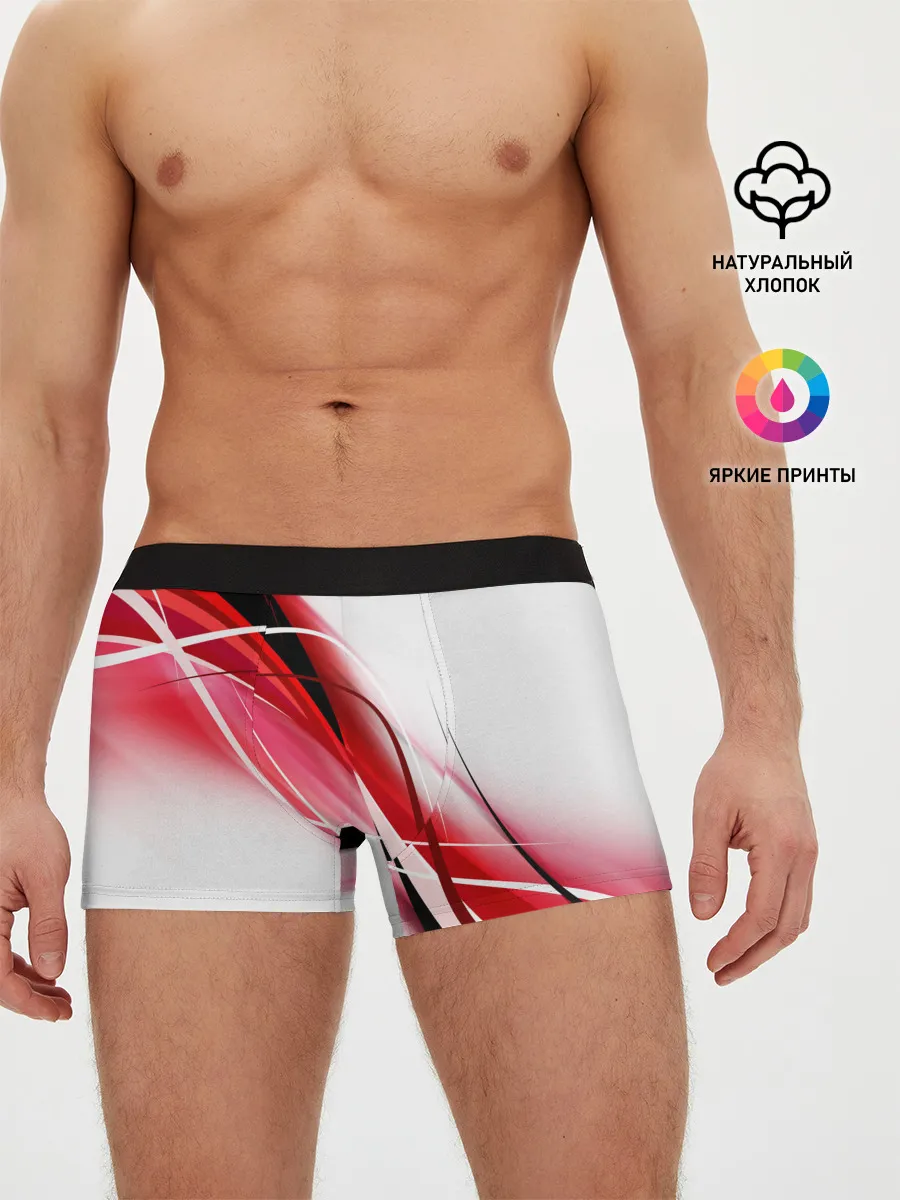 Мужские трусы боксеры / GEOMETRY STRIPES RED