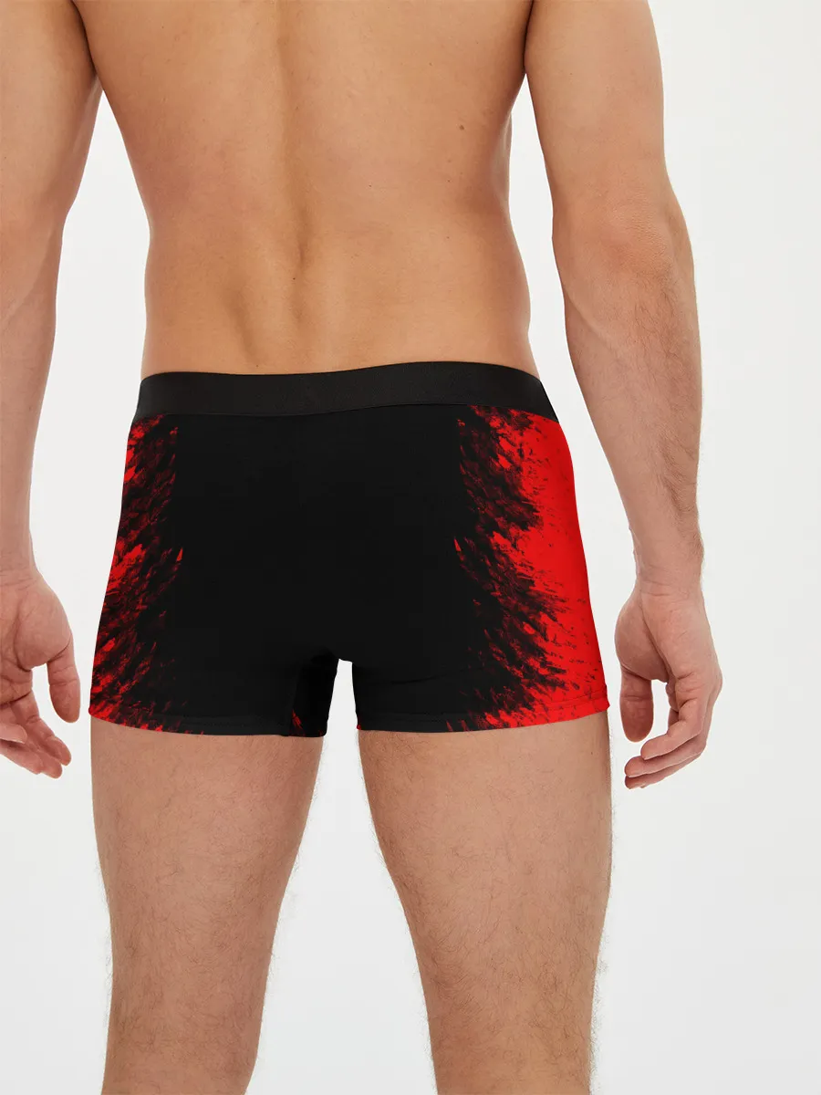 Мужские трусы боксеры / monokuma красные потертости