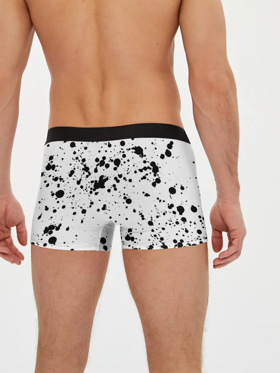 Мужские трусы боксеры / Далматинец - брызги чёрными пятнами