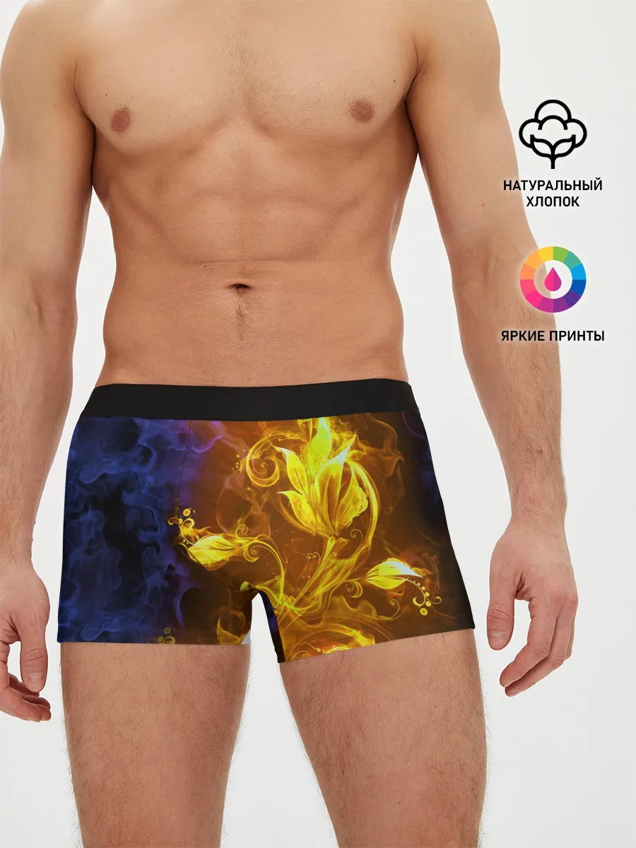 Мужские трусы боксеры / Огненный цветок