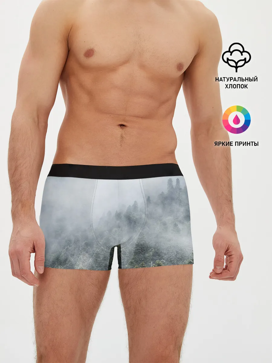 Мужские трусы боксеры / Туманный лес