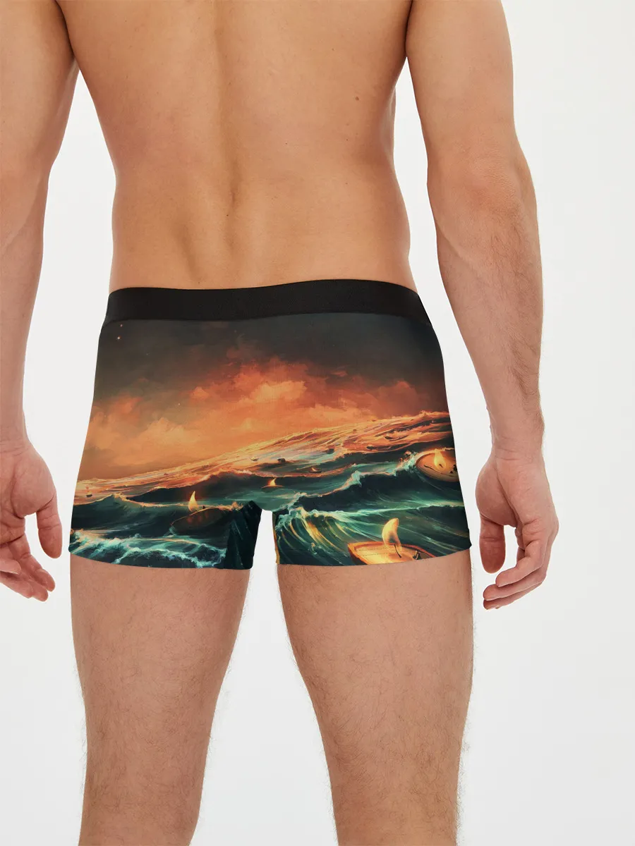 Мужские трусы боксеры / Фэнтези море корабли закат