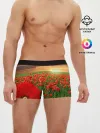 Мужские трусы боксеры / Красный мак на закате