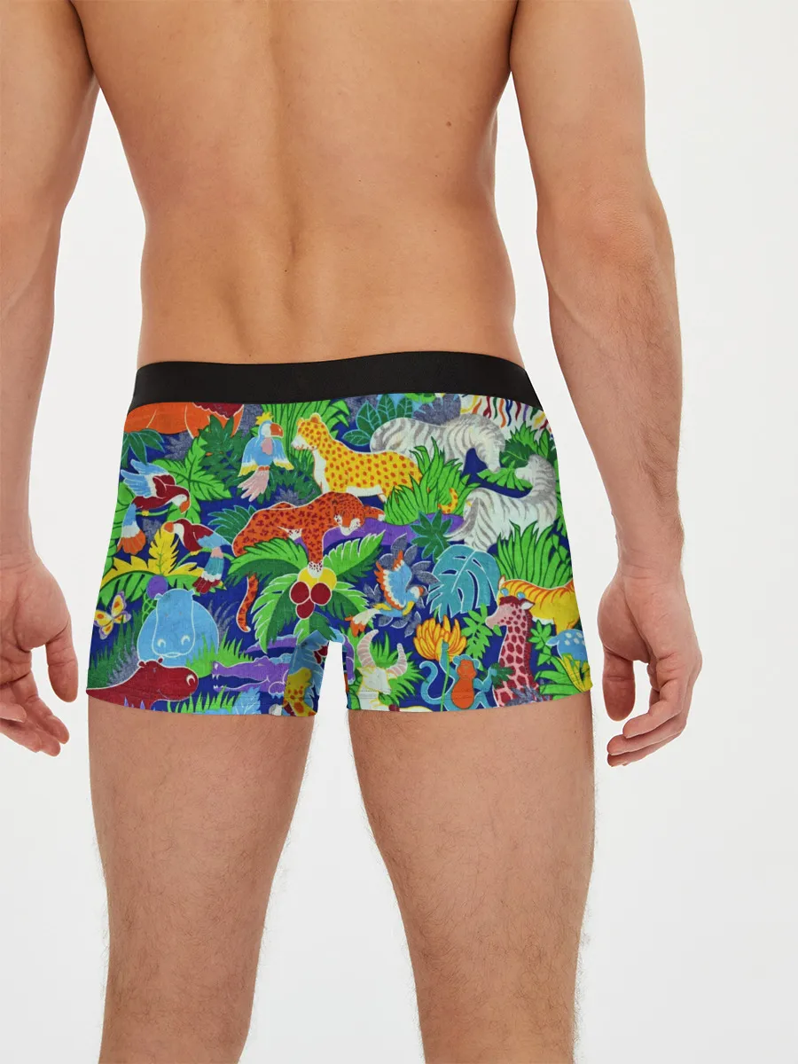 Мужские трусы боксеры / Текстура Холст | Сафари