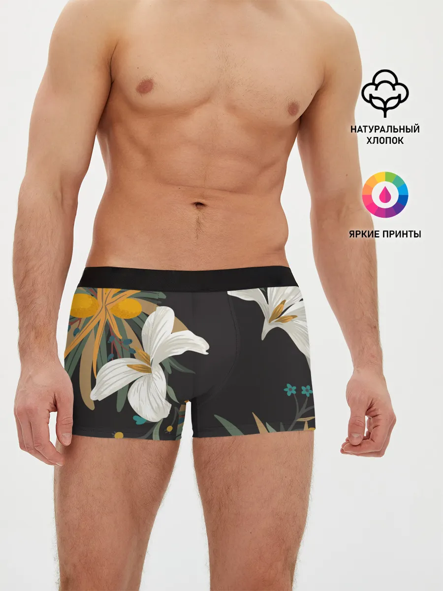Мужские трусы боксеры / Цветочный арт