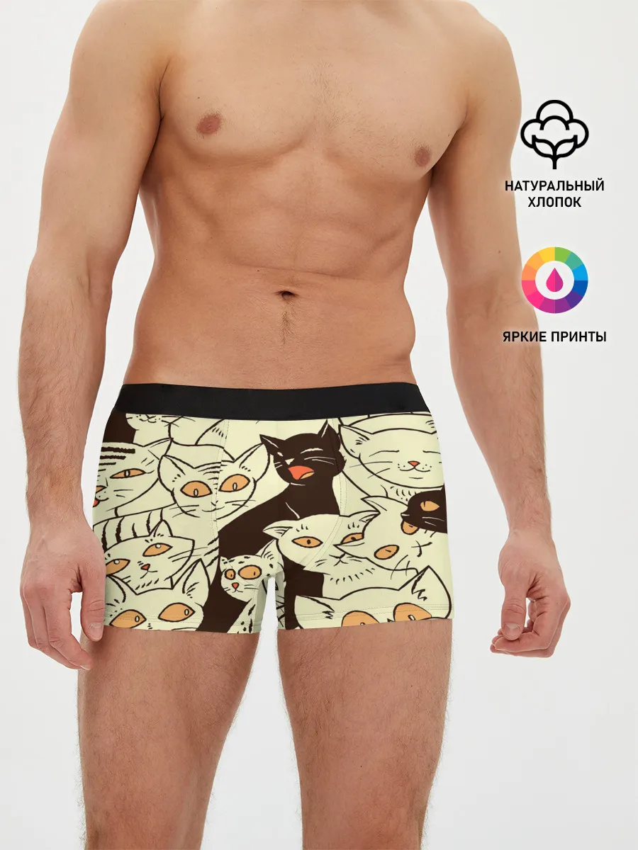 Мужские трусы боксеры / КОТЯТА ПАТТЕРН