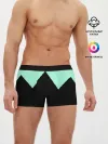 Мужские трусы боксеры / неровные зубья черный мятный