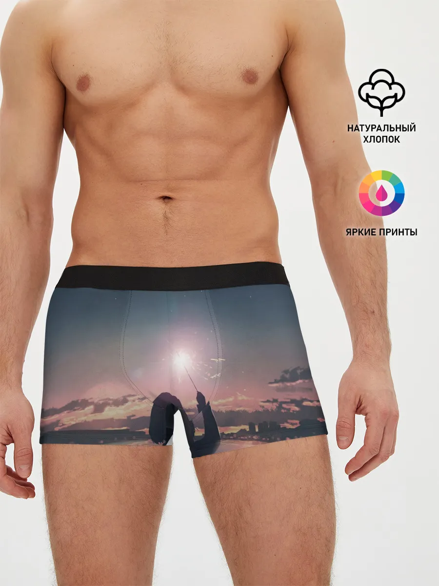 Мужские трусы боксеры / девушка свечение волшебство