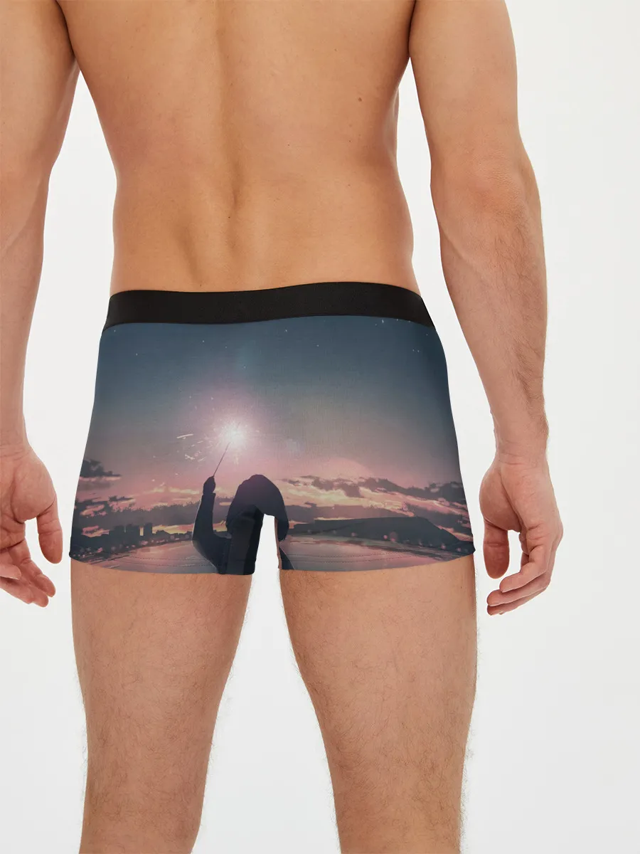 Мужские трусы боксеры / девушка свечение волшебство