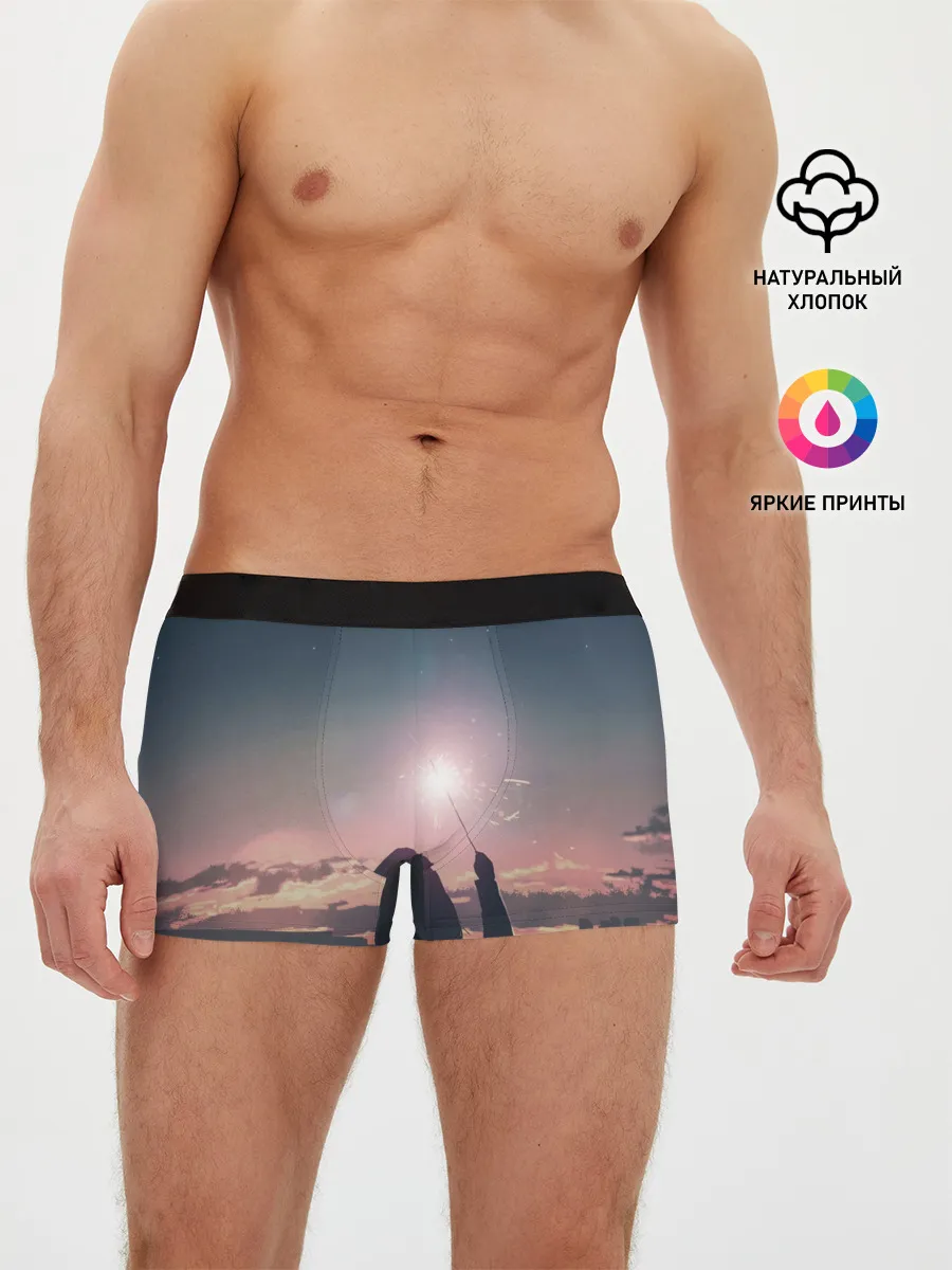 Мужские трусы боксеры / девушка свечение волшебство