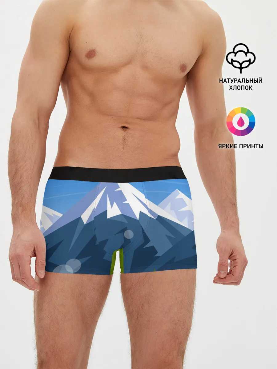 Мужские трусы боксеры / Горы пейзаж природа вектор
