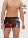 Мужские трусы боксеры / Серо-красная абстракция