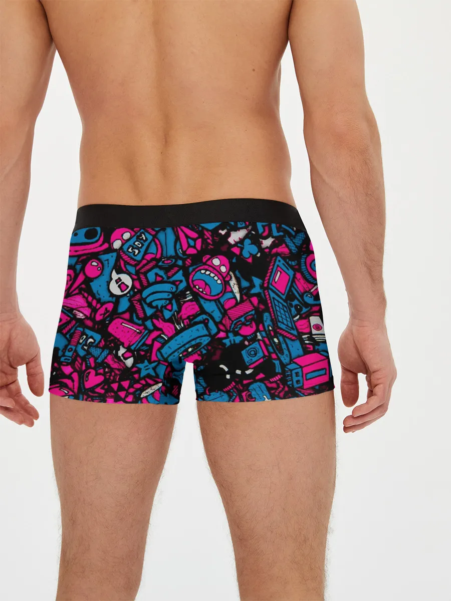 Мужские трусы боксеры / Мультяшные кислотные картинки