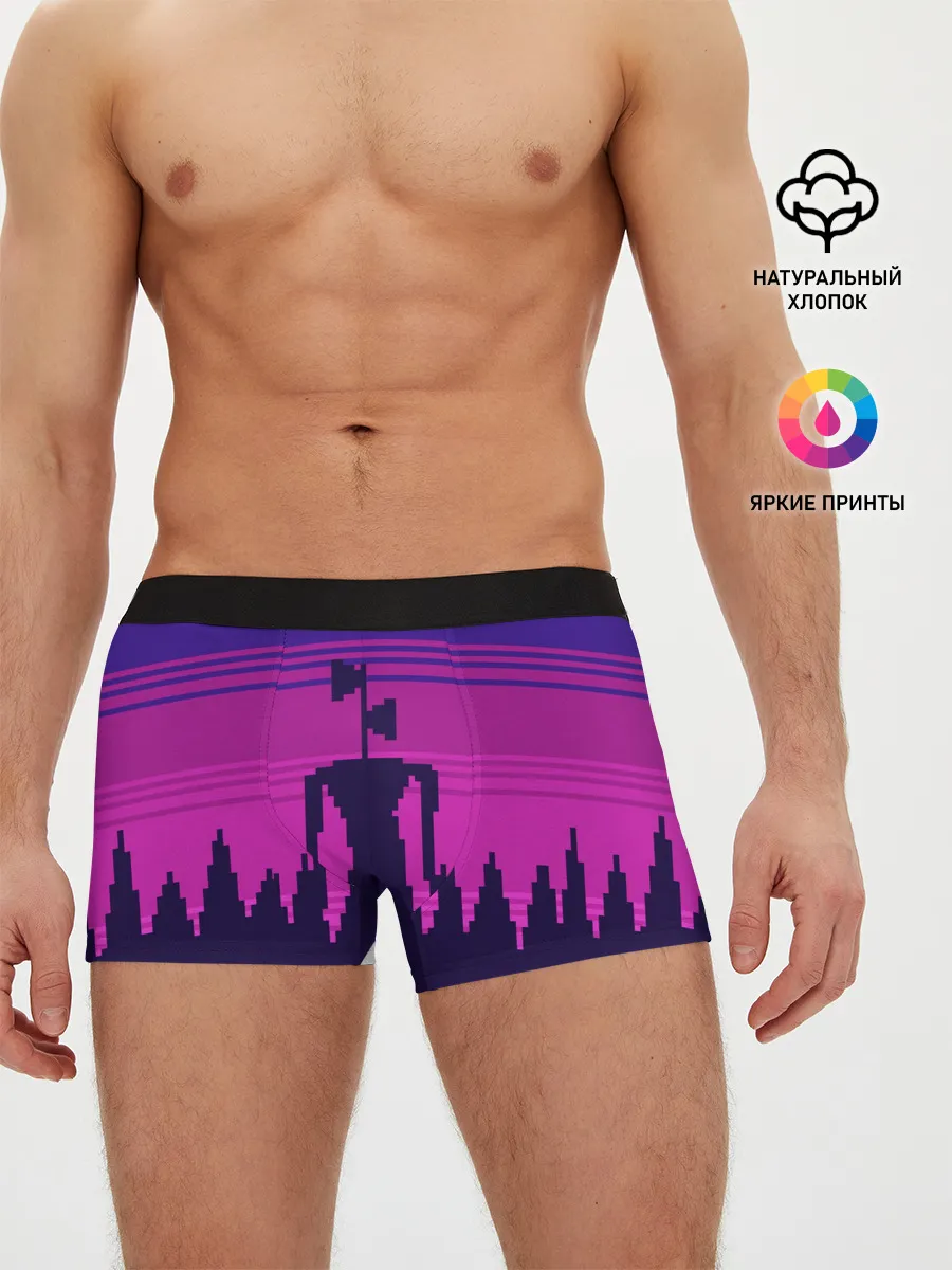 Мужские трусы боксеры / Сиреноголовый Пиксельный Город