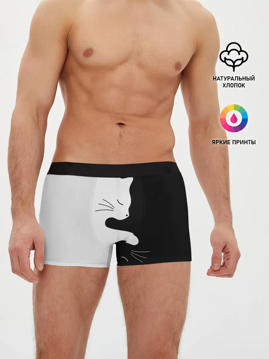 Мужские трусы боксеры / Коты инь янь