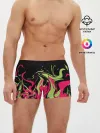 Мужские трусы боксеры / Черно малиновый абстрактный