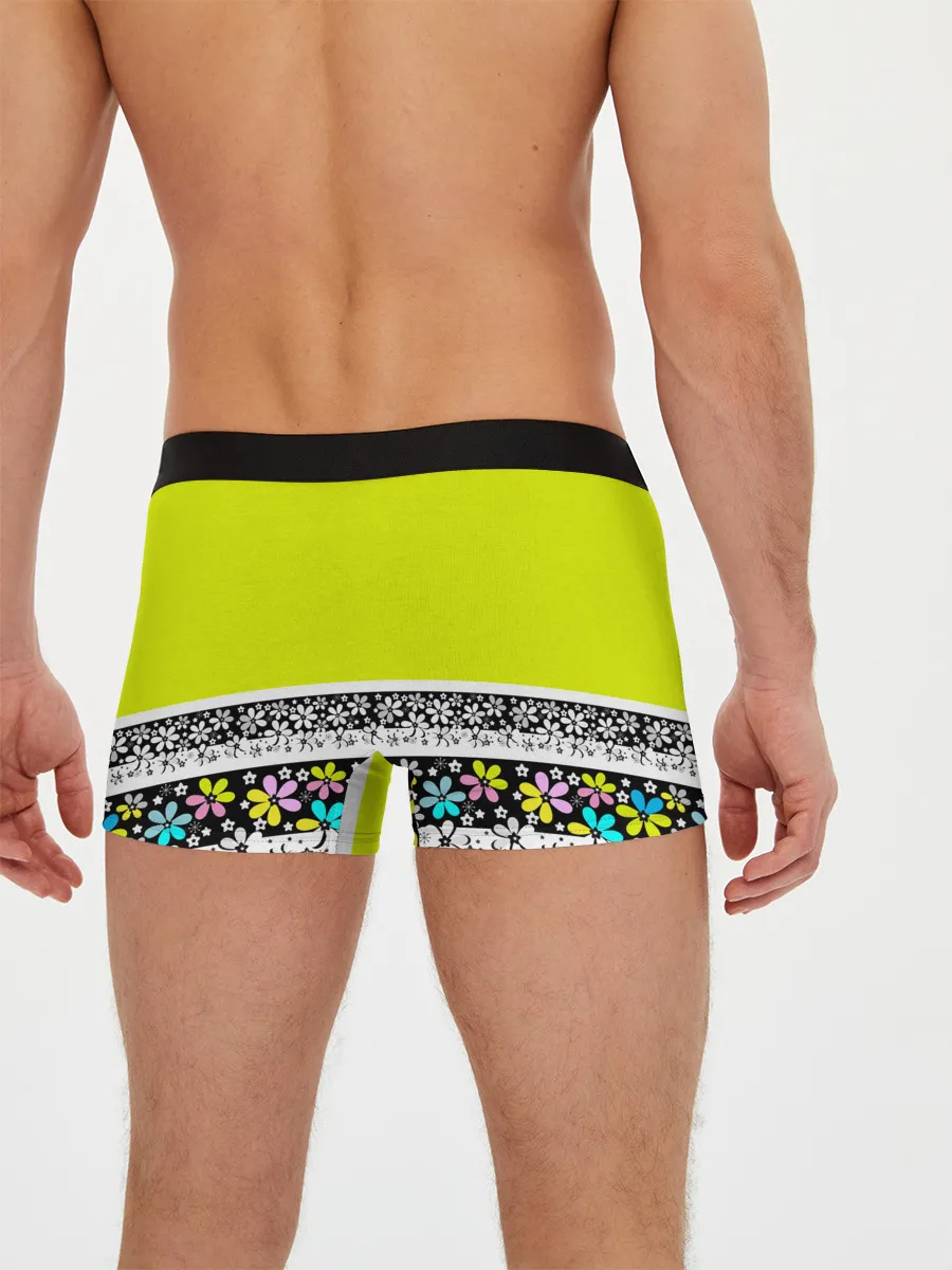 Мужские трусы боксеры / Яркий цветочный узор